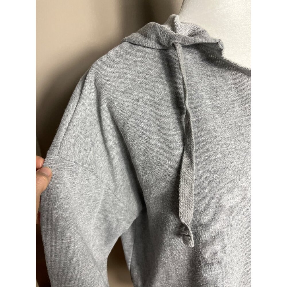 Colsie Hoodie Gray Crop Oversized Lounge Casual Basic Pullover Unisex Womens M - Picture 7 of 9